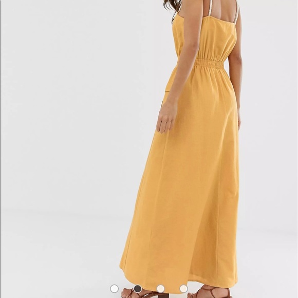 **HP** ASOS maxi vacation dress with tie waist size 2 - Picture 4 of 4